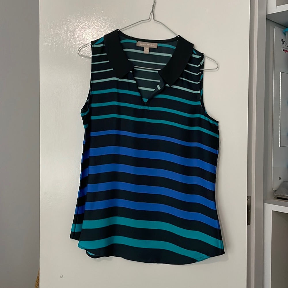Banana Republic Collared Striped Blouse